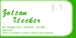 zoltan klecker business card